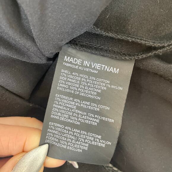 Club Monaco Navy Wool Cotton BLend Cap Sleeve Knee Length Sheath Dress Size 2 - Picture 5 of 8